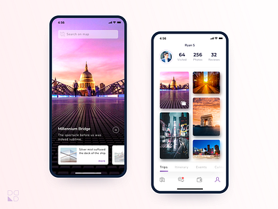 Traveller App clean design colorful design mobile app travel travel app ui ux