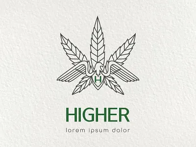Cannabis Leaf Logo Design bird branding cannabis cbd classic clean creative design eagle flat fresh hip hipster illustration line logo nature smart stylish vector