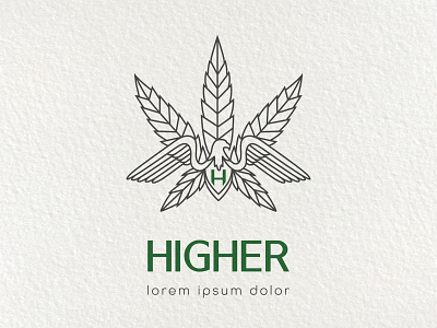 Cannabis Leaf Logo Design bird branding cannabis cbd classic clean creative design eagle flat fresh hip hipster illustration line logo nature smart stylish vector