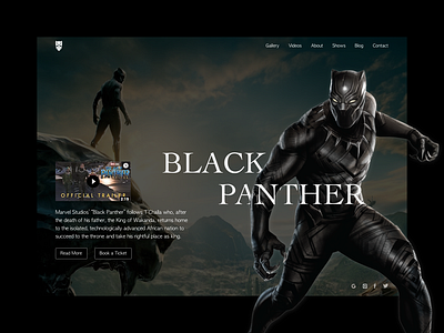 Black Panther Redesign Concept black panther dribbble best shot illustration logo marvel comics movie movie website panther superhero superheros typography ui ux vector wakanda web website builder website concept website creator website ui