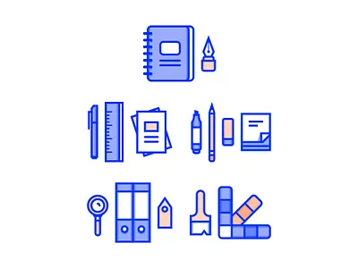 Office & School Supplies Illustrations colors icons icons pack illustration office school supplies