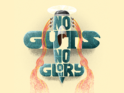 No Guts No Glory art brush character design digital fun illustration inked mixed media photoshop vector