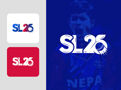 SL25 - SandeepLamichhane jersey number branding color colorfull cricket design flat icon illustration logo minimal nepali player type typography vector