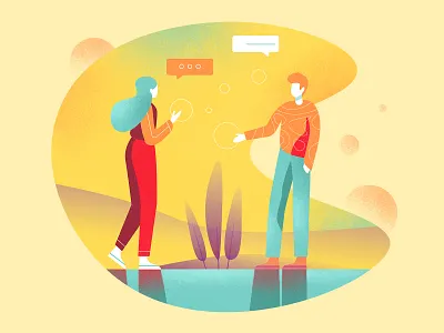 In Conversation art character design download editorial flat graphic icon icons illustration interface minimal minimalism simple team texture ui ux vector web