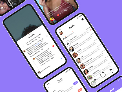 Communication app chat chat app community design full screen groups hush interests messenger product design social social network ui ux video
