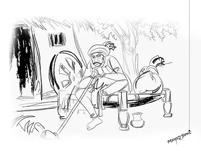 Think for some one artistic design digital watercolor illustration indian culture photoshop vector