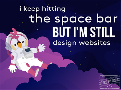 Space Parrot design animal astronaut cartoon cartoon design cosmonaut design galaxy illustration illustrator logo parrot pastel prototype space space art space helmet space suit step by step subtitle ui