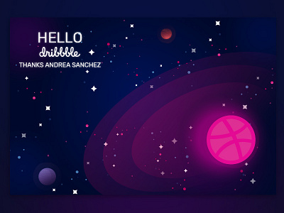 Hello Dribbble! hello dribbble illustration photoshop thanks