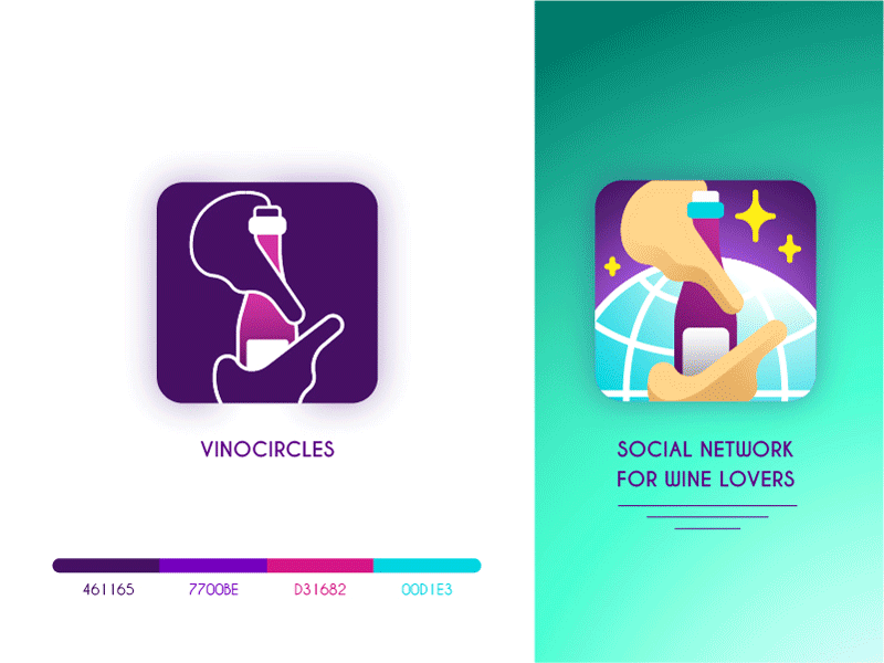 VinoCircles App Icon app app icon app icon design flat icon design gradient icon icon app icon design icon designer icon illustration illustration illustration design logo design minimalistic design vector vinocircles