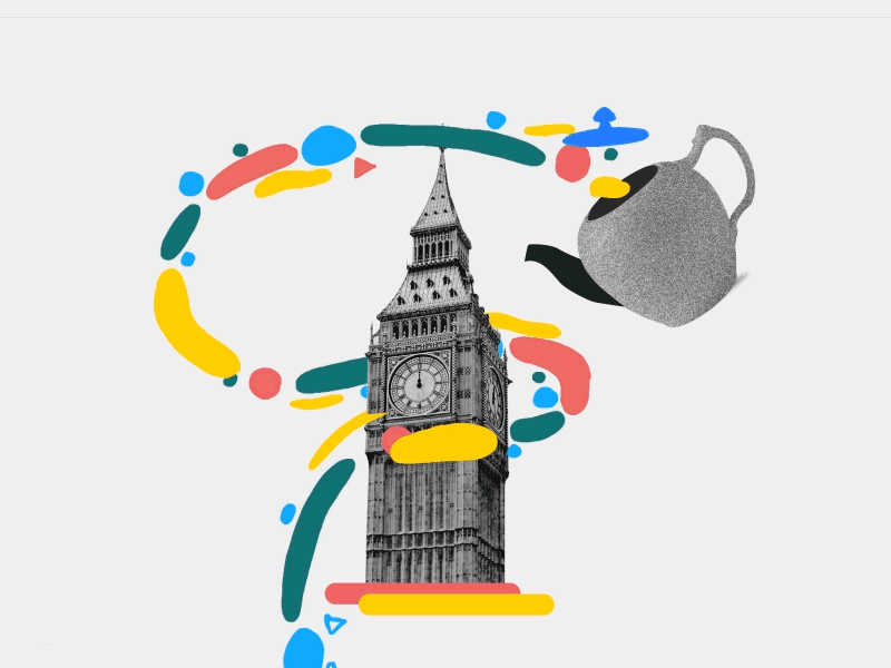 Big Ben animation big ben collage colors gif grey liquid rough animator shapes tea