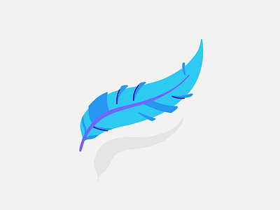 Feather blue feather flat illustration minimal