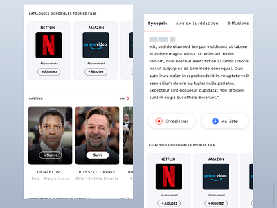 TV program card design app casting tv conception design app film ios movie app svod tv tv program card design ui ux vod catalog