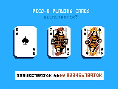 Pico-8 inspired playing card deck kickstarter pixel art pixelart