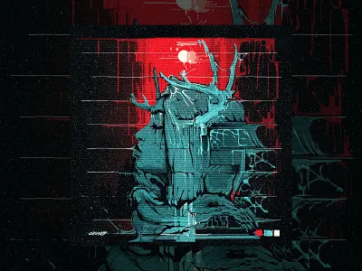 Stargazing, Vector Illustration adobe illustrator album cover deer horns horns portrait stargazing vector vector art vector portrait zcounts