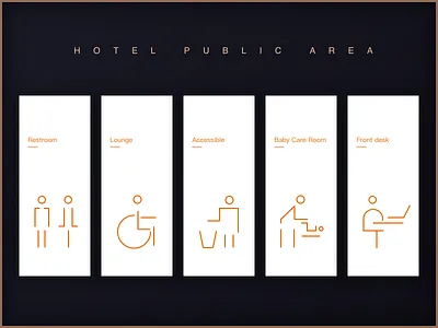 一组公共区域icons ui ux 向量 品牌 图标 插图 设计