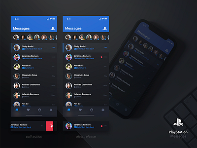 PS Messages iOS App Concept app apple chat concept design flat game gamers gaming ios iphone messages messaging playstation playstation messages ps ps messages redesign ui ux