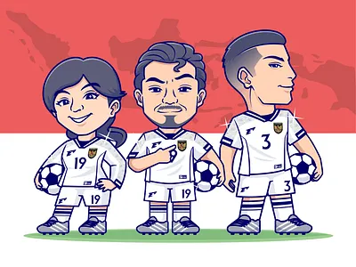 New Jersey Timnas Sepak Bola Indonesia🇮🇩 ball boy character cute doodle flat football girl icon illustration indonesia jersey logo people shirt soccer sports team timnas uniform