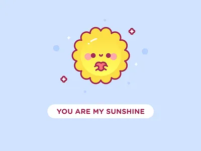 You are my Sunshine cute illustration kawaii love sunshine valentines day vector