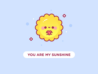 You are my Sunshine cute illustration kawaii love sunshine valentines day vector