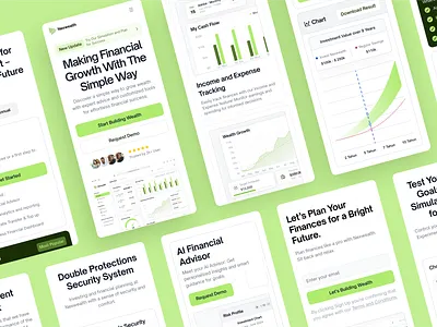 Nexwealth - Finance Website Mobile Responsive Design analysis chart dashboard finance fund income invesment management minimalist mobile modern money profit report responsive savings ui ux wealth website