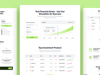 Nexwealth - Finance Calculator for Financial Planning analysis calculator finance fund income invesment management market minimalist modern money profit report savings simulation tracking ui ux wealth website