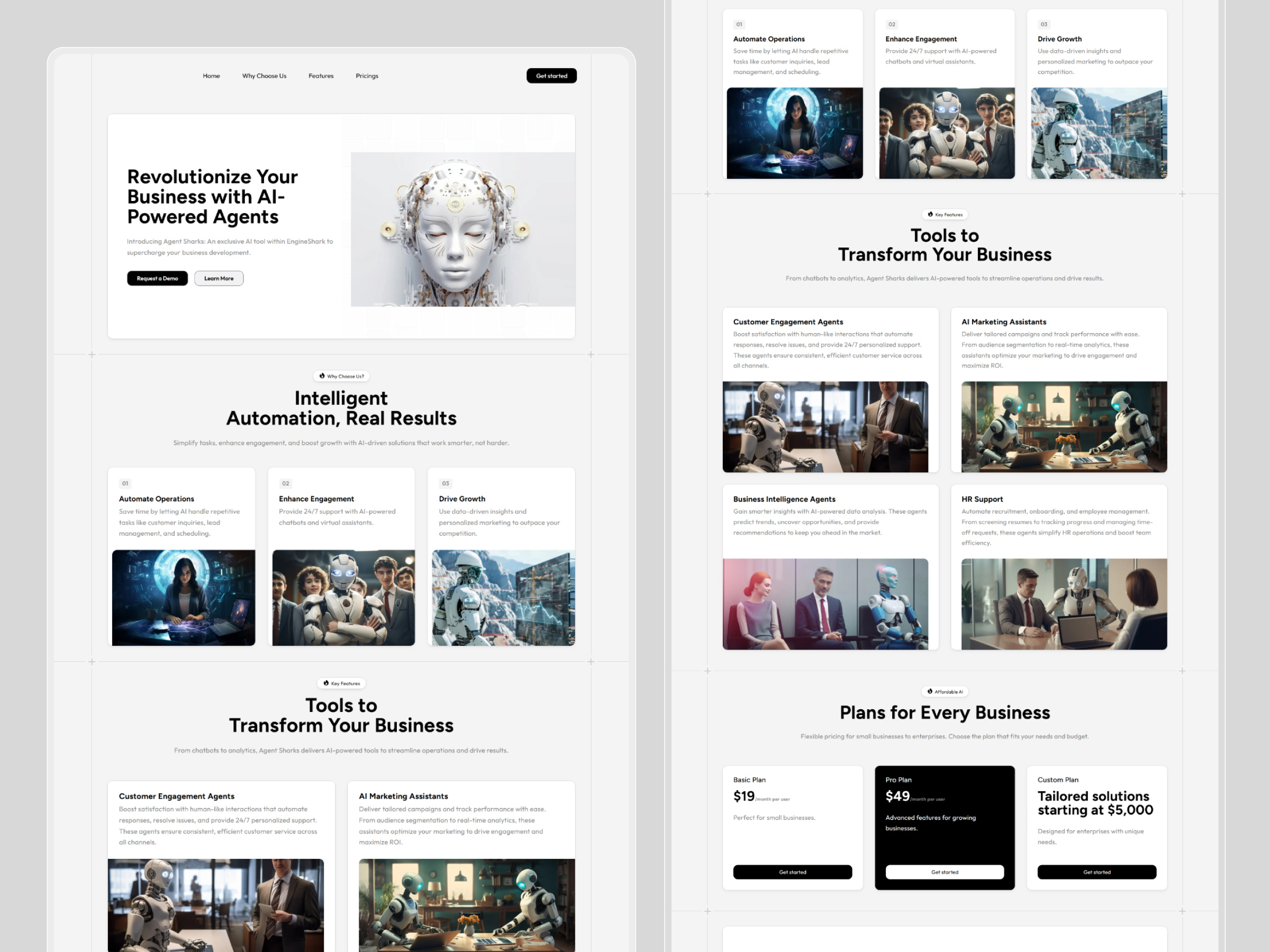 AgentSharks ai landing artificial intelligence contact us cta home page homepage key features landing landing page landingpage pricing services webdesign website why choose us