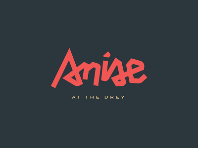 Anise handmade letters ligature logotypedesign red restaurant script