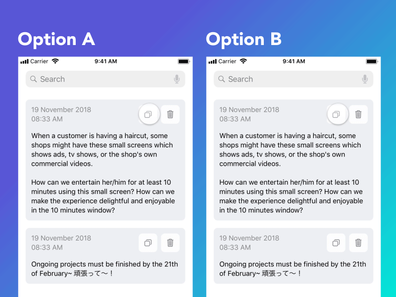 Copy Note - Interaction Details interaction motion graphics protopie ui ux