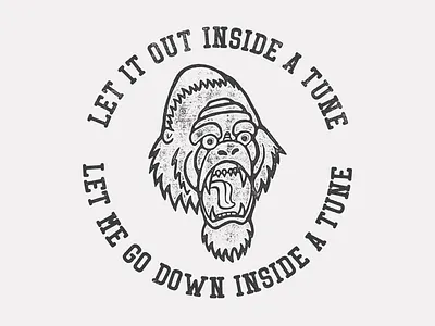 Gorilla circular drawing gorilla hand drawn illustration illustrator logo text texture