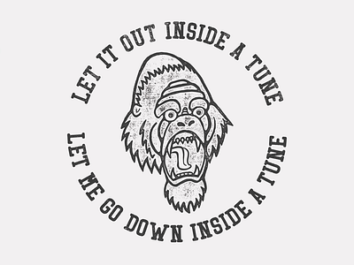 Gorilla circular drawing gorilla hand drawn illustration illustrator logo text texture