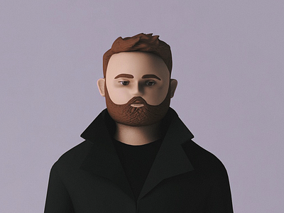 ILYA BRONSKIY 3d 3d art 3d character art beard blogger bronskiy character coat design drawing illustration saint petersburg st. petersburg