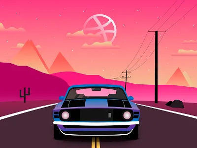 Hello Dribbble! art artist car debut debut shot dribbble first shot graphic hello dribble illustration