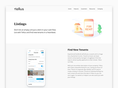 Feature Page - Listings app design interaction interface marketing marketing collateral product real estate ui web website
