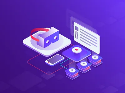 Isometric Illustration application ar vr icon illustration isometric ui design