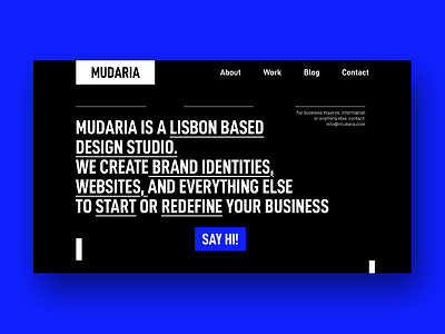 Web Mudaria adobexd black branding design lisbon portugal typography web webdesign webflow