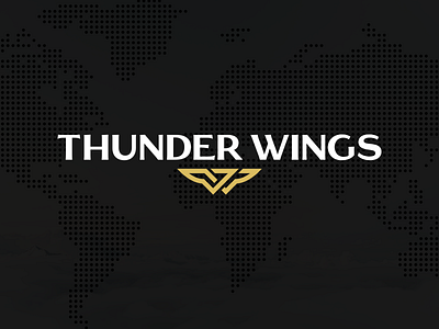 Thunder Wings Logo brand branding fly gold icon identity logo logo design mark symbol thunder wings travel