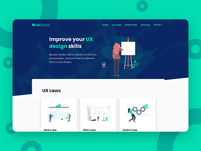 uxtoast blue green landing page ui undraw ux uxtoast web web design website