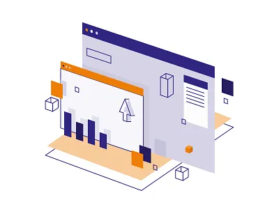 Analytics Software browser chart cursor flat graph helpdesk illustration perspective technology