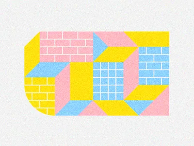 Differents perspectives brick design flat geometric grid illo illustration minimalism modular module motif painting skate skateboard skateboarddesign street art texture vector