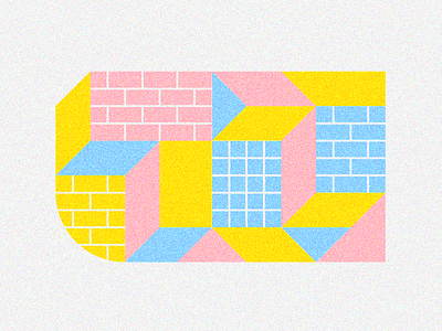 Differents perspectives brick design flat geometric grid illo illustration minimalism modular module motif painting skate skateboard skateboarddesign street art texture vector