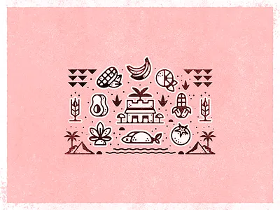 Mexico Icons agave avocado bananas bodega branding corn design fish taco icon illustration map mexico restaurant tomato vector wheat