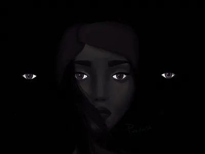 Noche character eyes illustration night painting skin woman