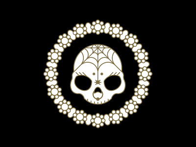 Skull bones dead death design diadelosmuertos diademuertos flowers goth illustration punk rock skull skull and crossbones spider spider web vector white