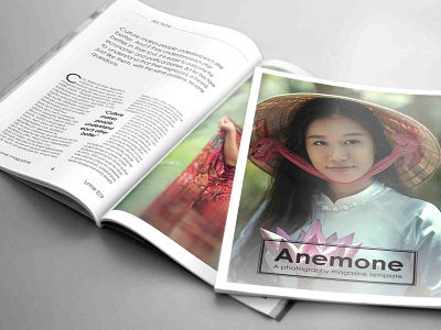 ANEMONE 32 Page Magazine Template asia brand branding business corporate cover design design easy to use elegant graphic design identity indesign indesign template magazine magazine cover magazine design magazine template photograhy professional template
