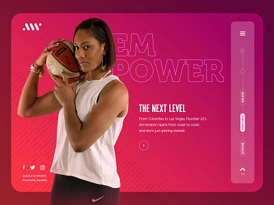 A'ja Wilson Website: Empower Landing aja wilson basketball desktop homepage photography ui ui design ux web web design website wnba