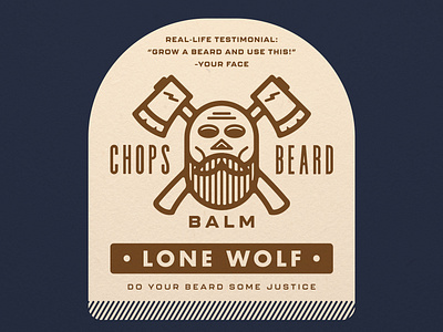 CHOPS Beard Balm - Lone Wolf axes badge beard beard balm branding character crossbones label label design logo packaging scent skull