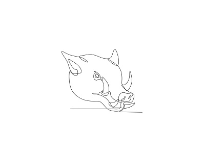 Wild Pig Head Continuous Line boar continuous line head hog line art line drawing line weight mono line mono weight monoline pig razorback single thickness single weight line art swine tusk unbroken wild boar wild pig wire look