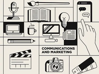 Golf Cart book brush camera coffee communications creative golf golf cart illuatration imac lightbulb mac microphone news pencil shapes social swatchbook vidoe