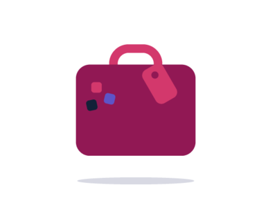 Minimalist suitcase icon art flat holiday icon magenta minimalist travel trip vacation