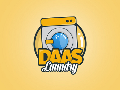 Daas Laundry branding design illustration laundry logo vector wash yellow